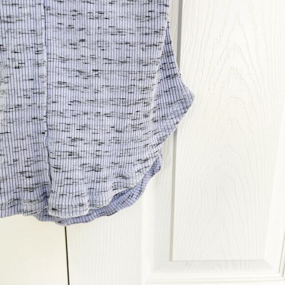 Pilcro Anthropologie Blue Marled Ribbed Henley Halter Top - Picture 5 of 10